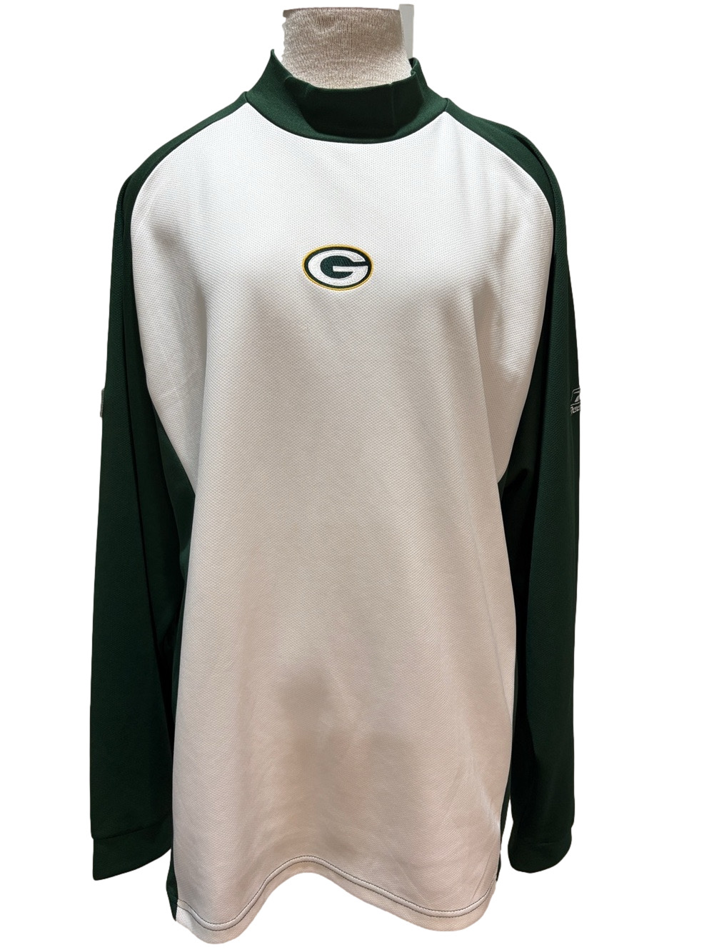 NFL Team Apparel Green Bay Packers Reebok mock neck long sleeve performance XL